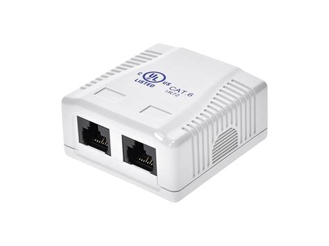 cat6 junction box with dual idc|Monoprice Cat6 RJ45 Surface Mount Box .